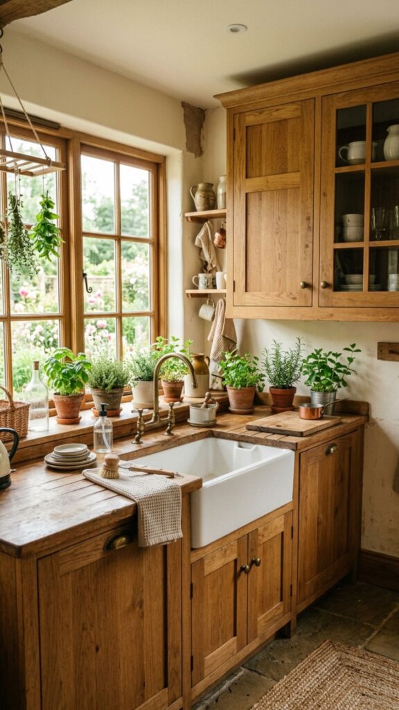 6. Farmhouse Cabinets With Wooden Details