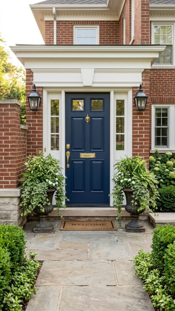 6. Frame the Door With Symmetrical Planters