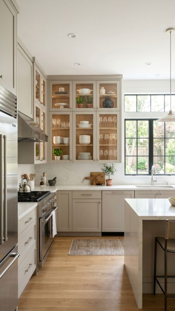 6. Glass Front Kitchen Cabinets