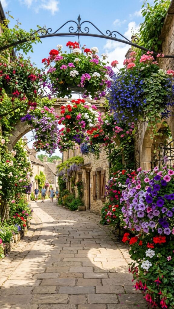 6. Hang Baskets for Vertical Color