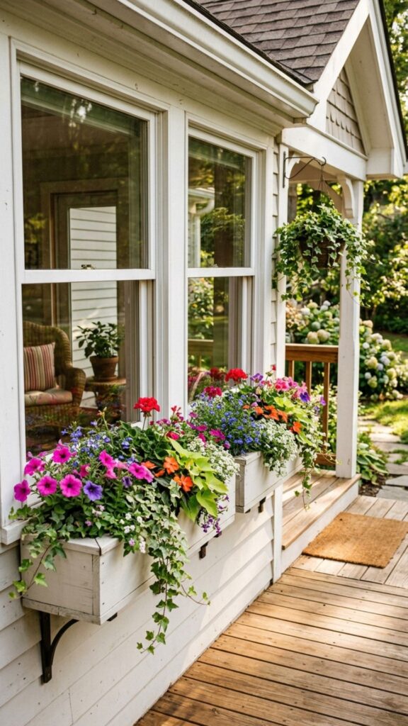 6. Install Window Boxes Under Porch Windows