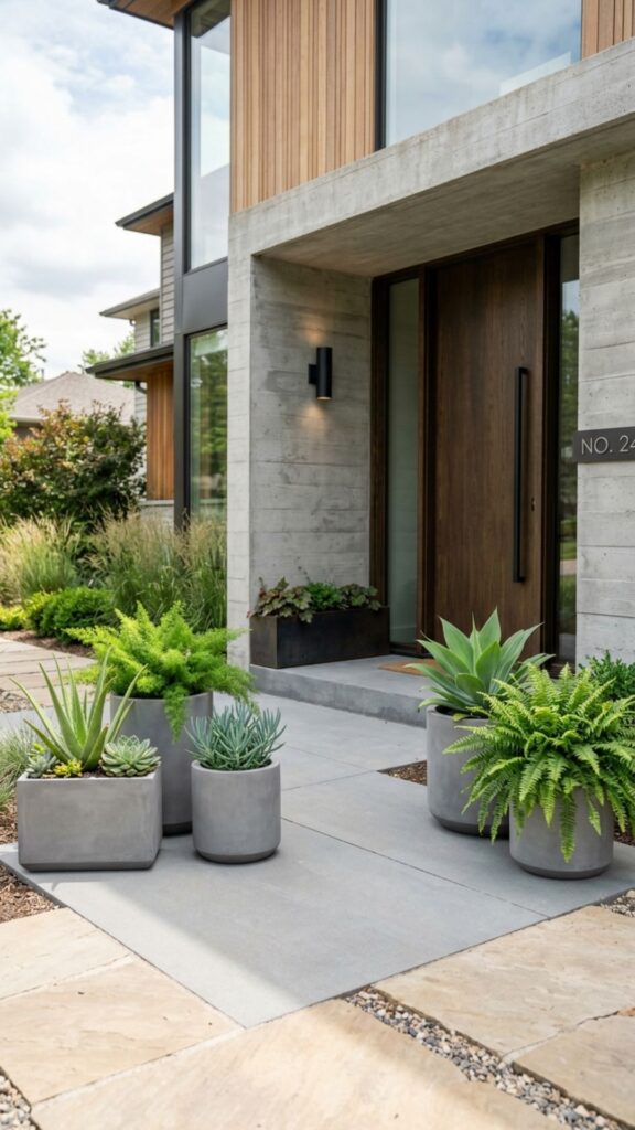 6. Modern Minimalist Concrete Pots