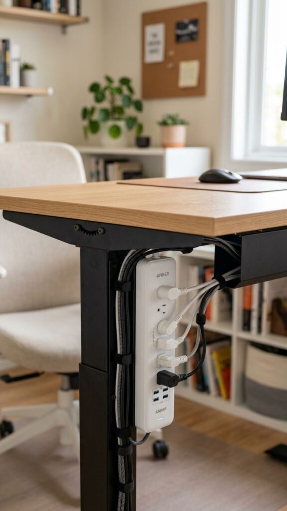 6. Mount Your Power Strip Under the Desk