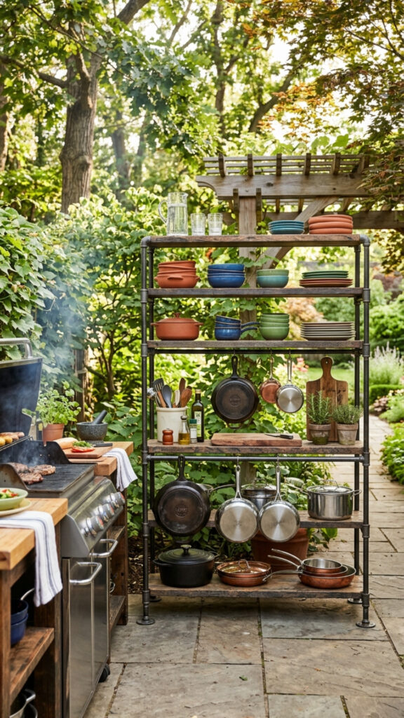 6. Open Metal Shelving for Easy Access