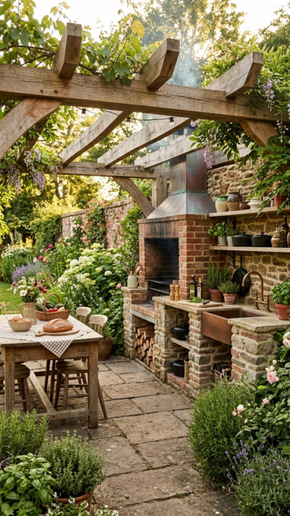 6. Rustic Stone and Brick Combination