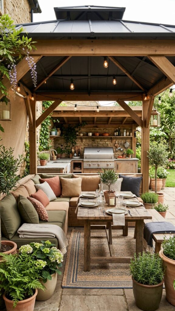 6. Sheltered Seating Nook — Eat Outside Without Getting Soaked