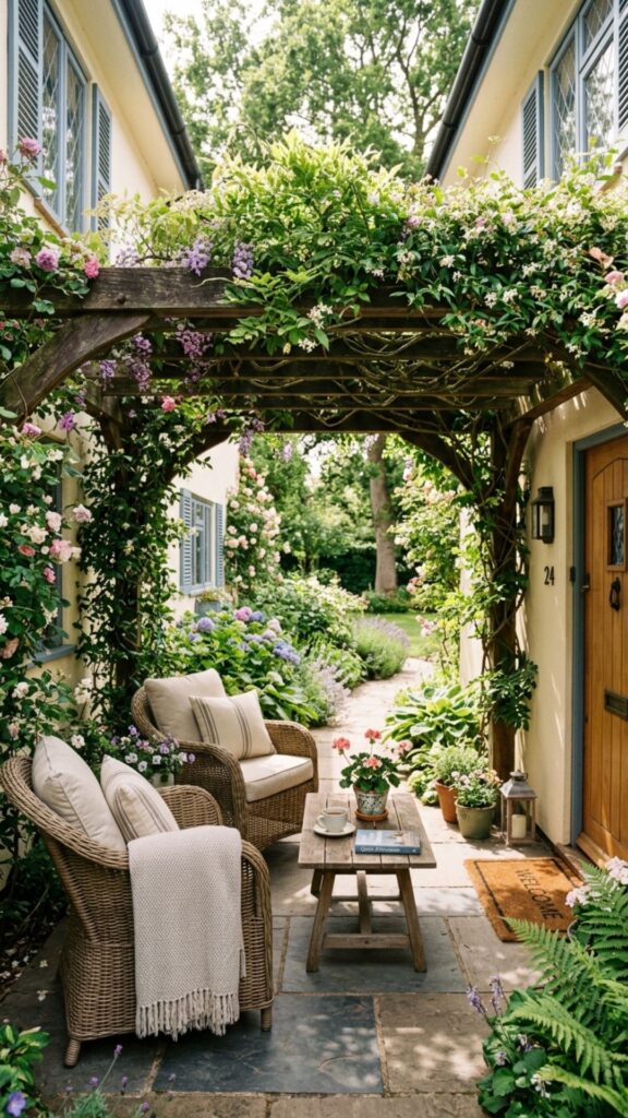 6. Use a Pergola with Climbing Vines