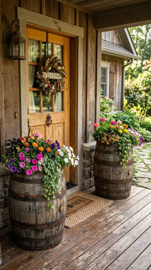 6. Whiskey Barrel Planters