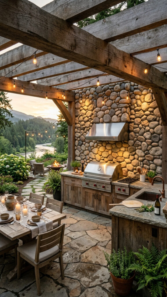 7. A River Rock Accent Wall