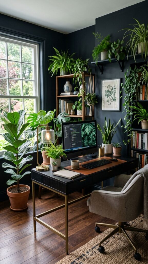 7. Add Greenery for a Fresh Contrast