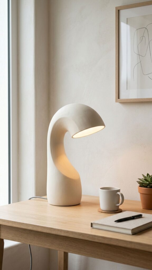 7. Add One Sculptural Desk Lamp