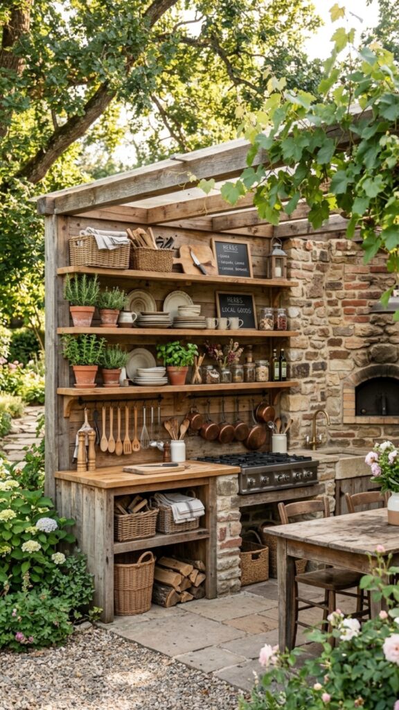 7. Add Open Farmhouse Shelving