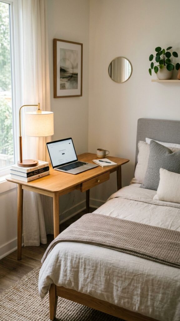 7. Add a Desk That Doubles as a Nightstand