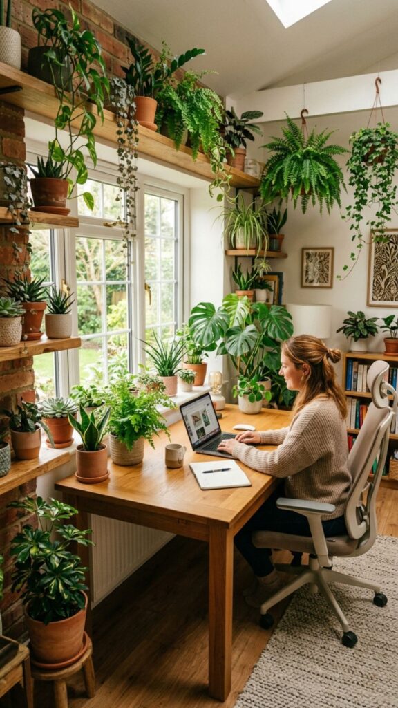 7. Bring Indoor Plants into Your Workspace