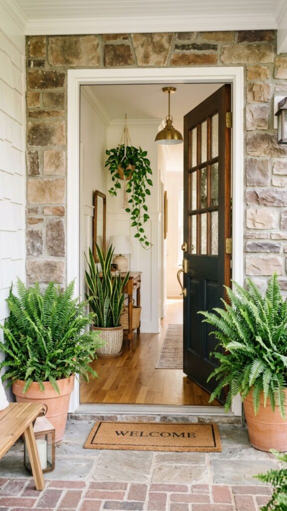 7. Bring in Greenery That Survives the Doorway