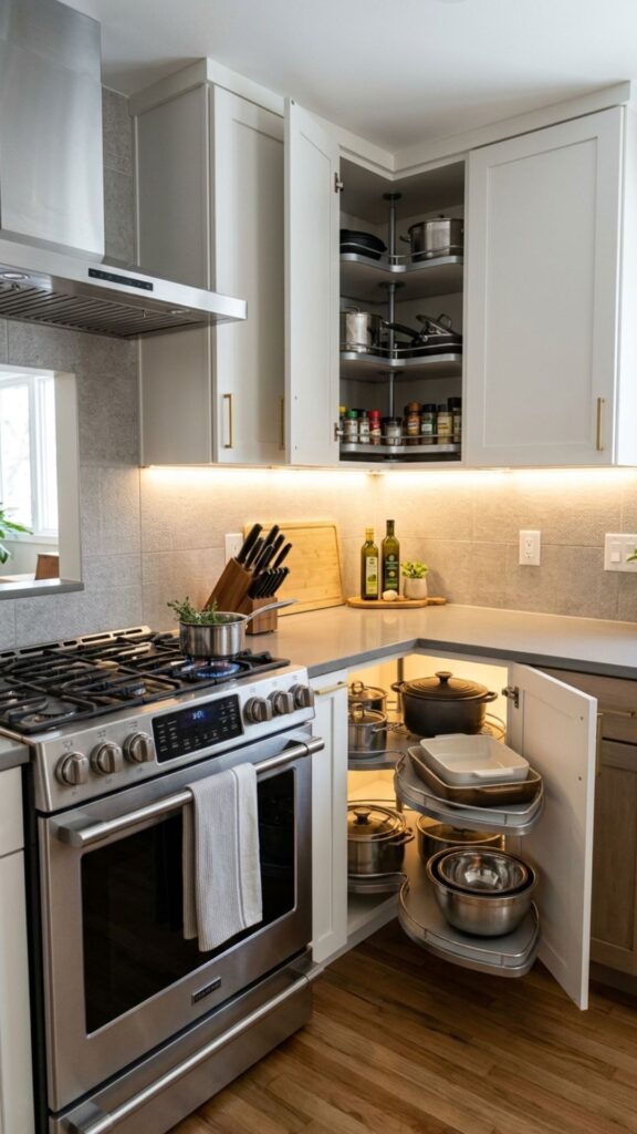 7. Choose Corner Cabinets Near the Stove