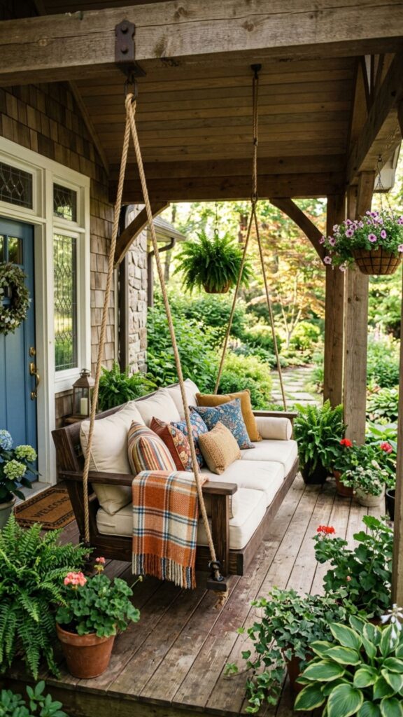 7. Choose a Cozy Porch Swing