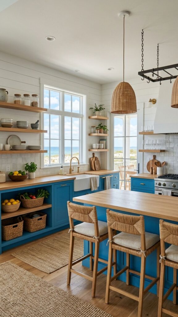 7. Coastal Blue Kitchen Cabinets