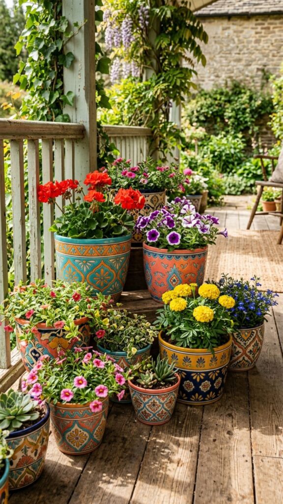 7. Colorful Ceramic Statement Pots