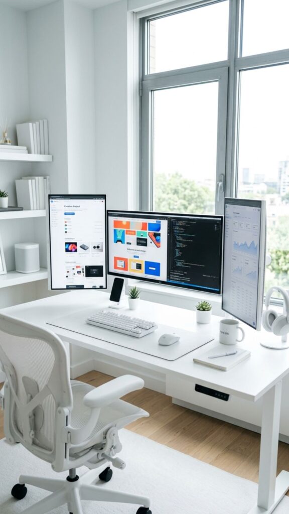 7. Create a Bright All-White Workspace
