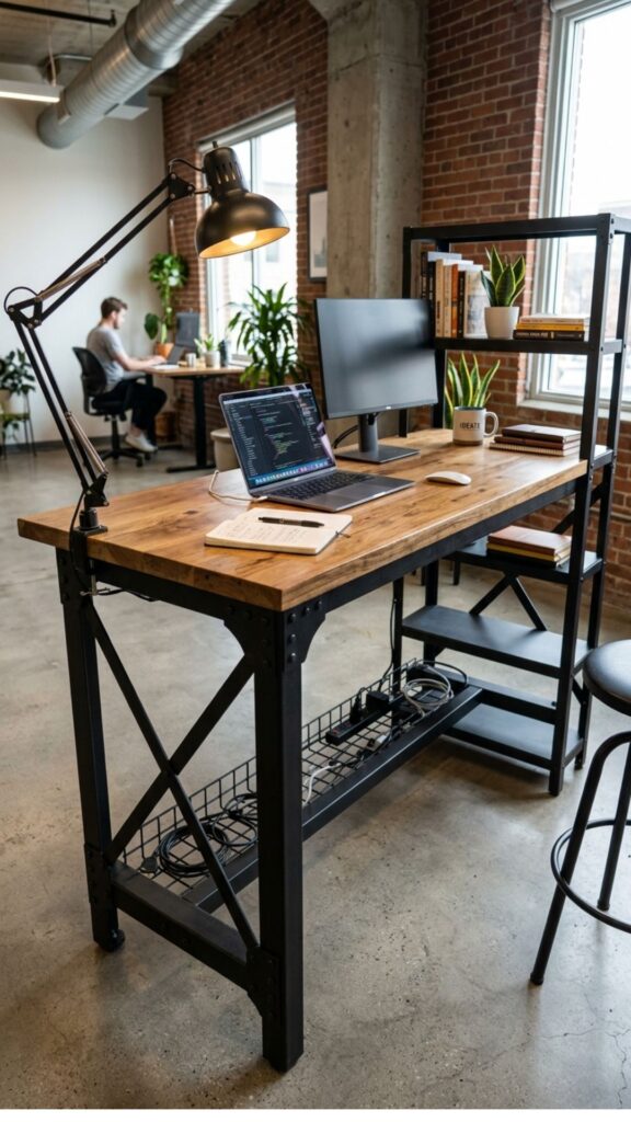 7. Create an Industrial Elevated Office Table