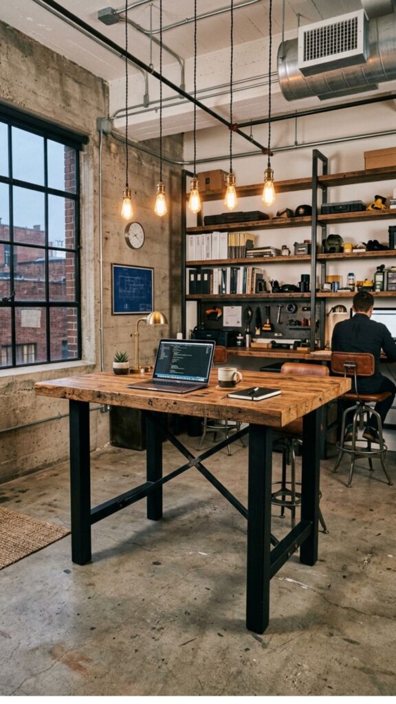7. Design an Industrial-Style Workspace
