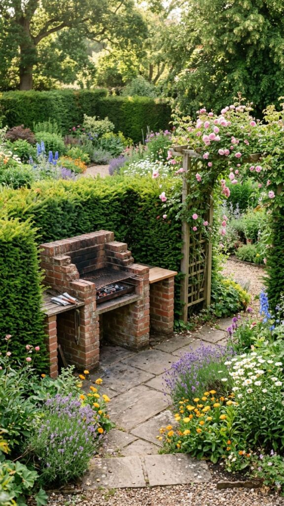 7. English Garden Brick Grill Surround