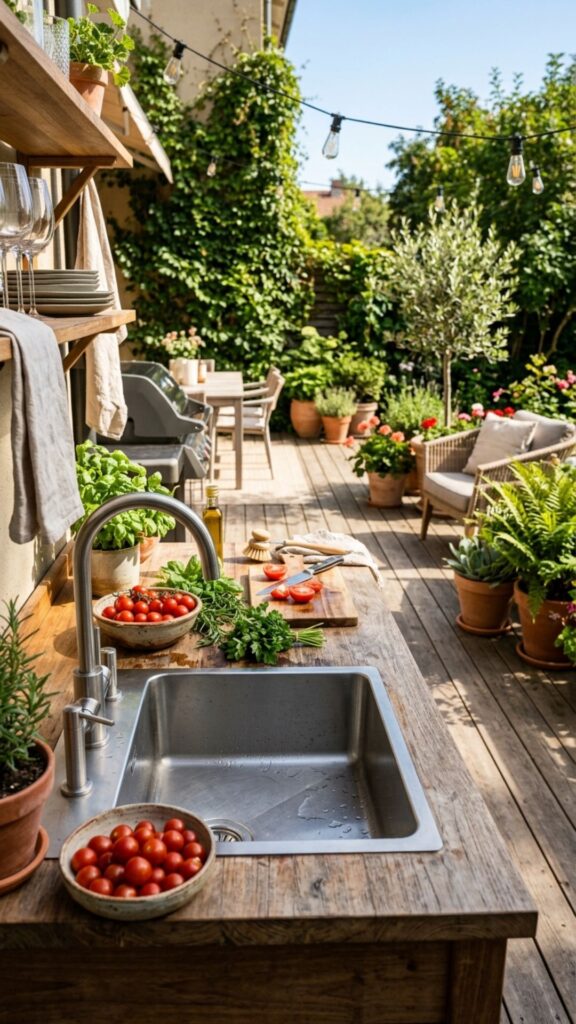 7. Include a Compact Outdoor Sink