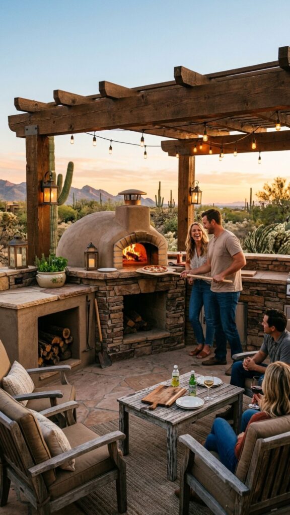 7. Include a Pizza Oven for Year-Round Fun