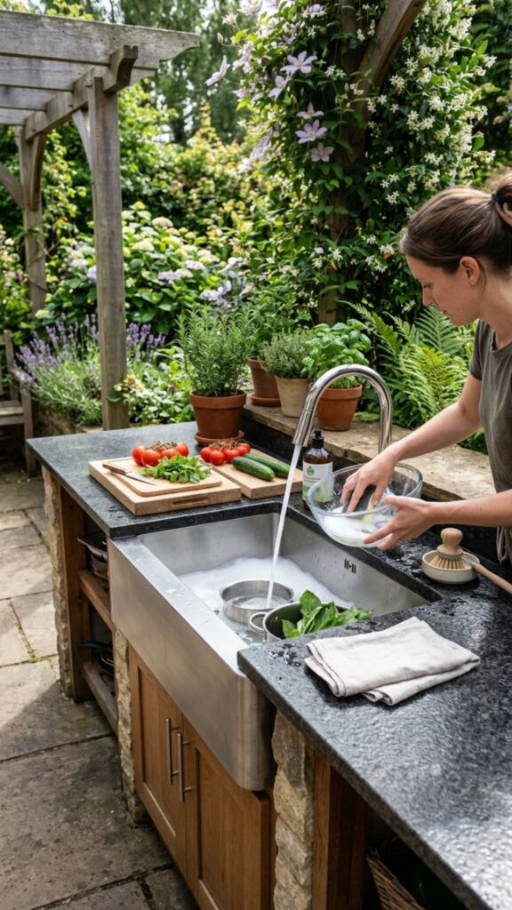 7. Include a Sink for Easy Cleanup