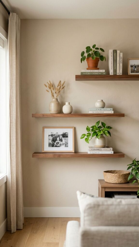 7. Install Floating Wood Shelves