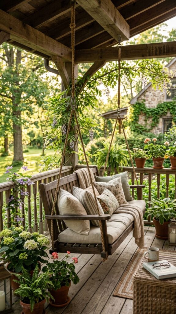 7. Install a Charming Porch Swing