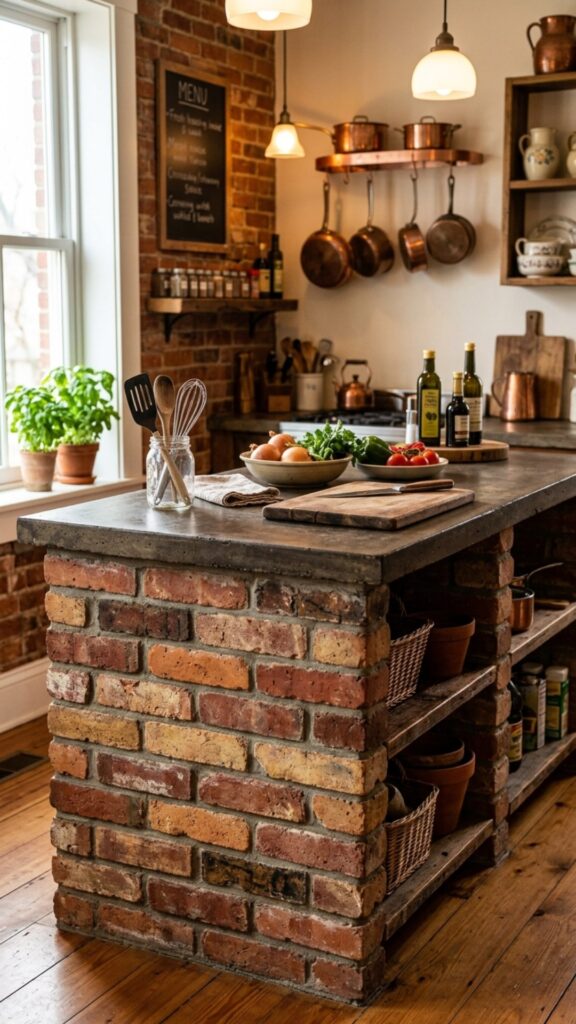 7. Salvaged Brick Prep Counter
