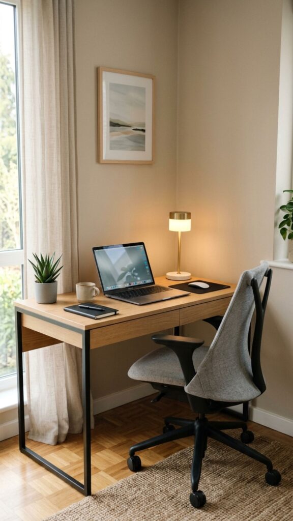 7. Try a Minimalist Angled Desk Setup
