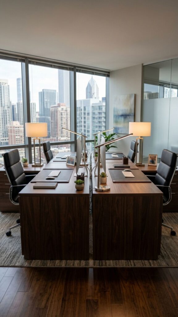 7. Use Matching Desks for a Professional Appearance