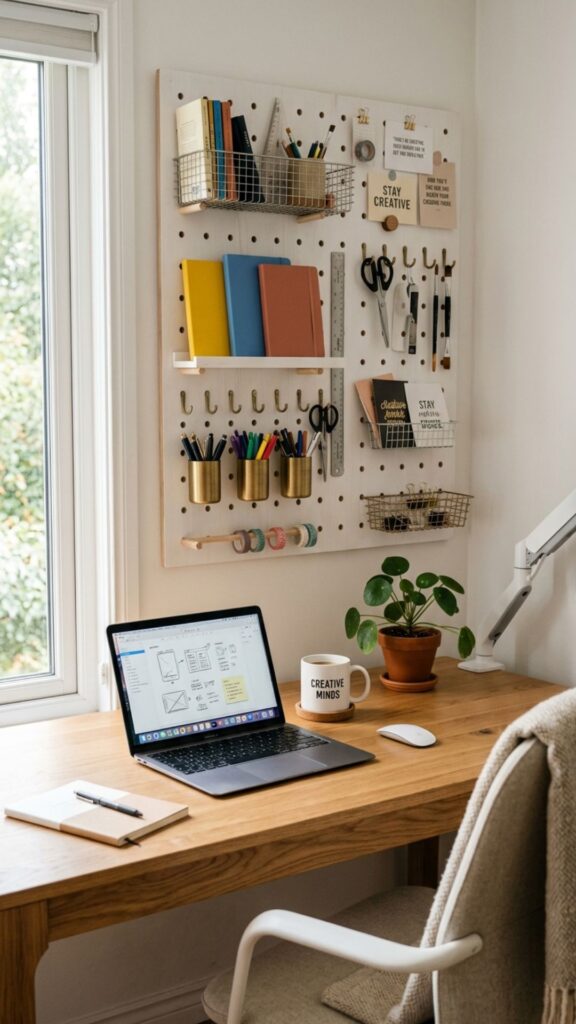 7. Use Pegboards for Smart Storage