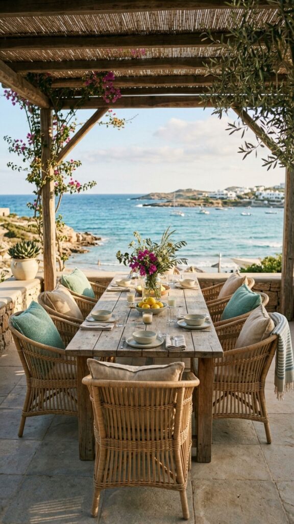 7. Use Woven and Rattan-Style Seating