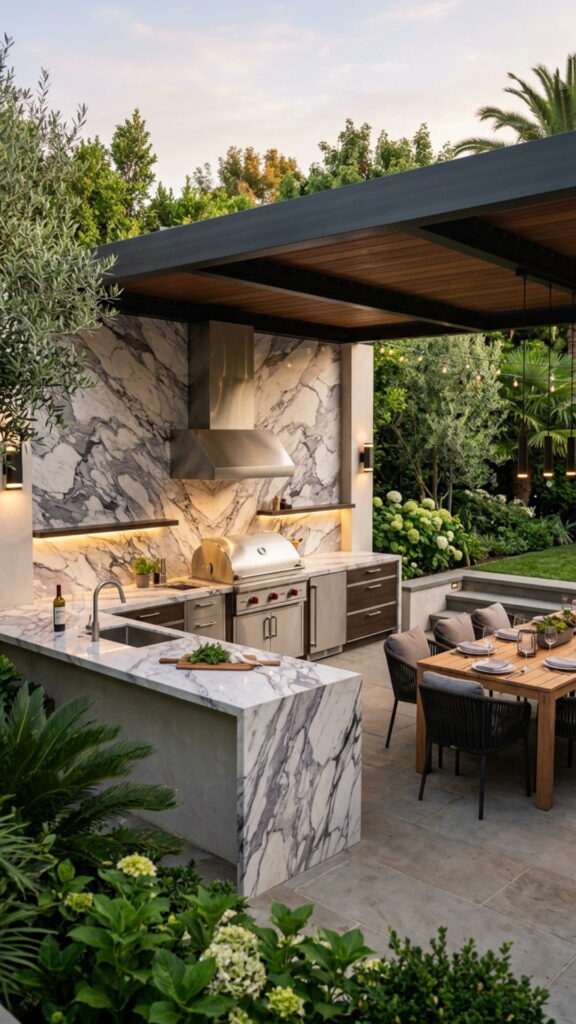 8. Veined Marble Feature Wall