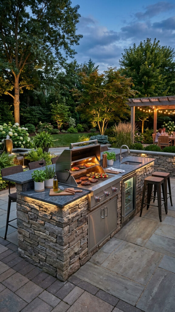 8. A Granite-Topped Cooking Station