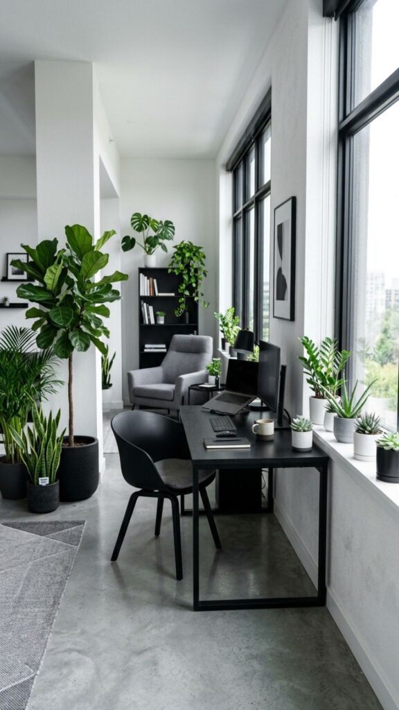 8. Add Green Plants for a Fresh Contrast