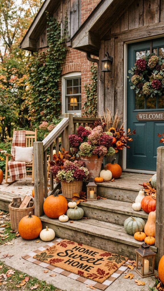 8. Add Seasonal Color with Fall Hydrangeas