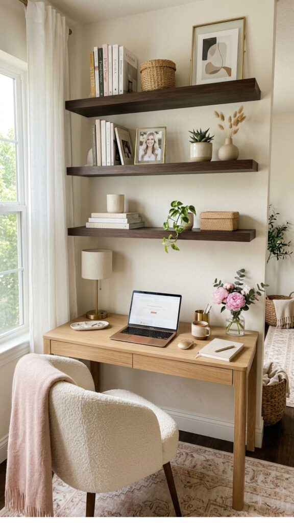 8. Add Stylish Floating Shelves