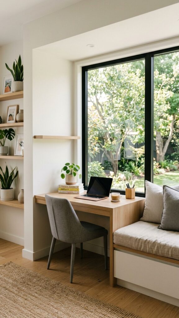 8. Add Window-Side Built-In Office Seating