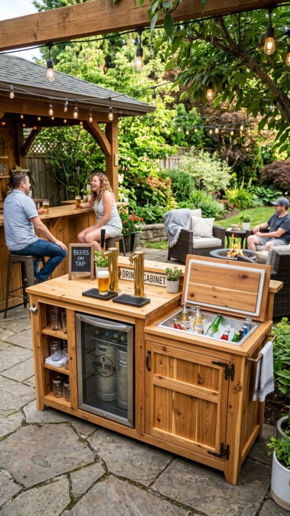 8. Add a Kegerator or Drink Cooler Cabinet