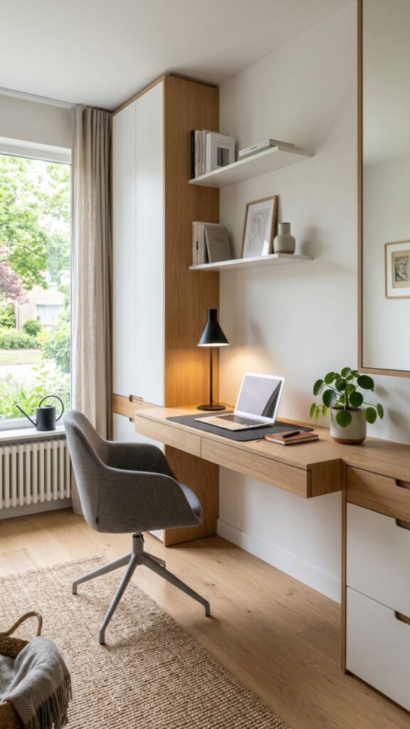 8. Build a Home Office With Closed Storage