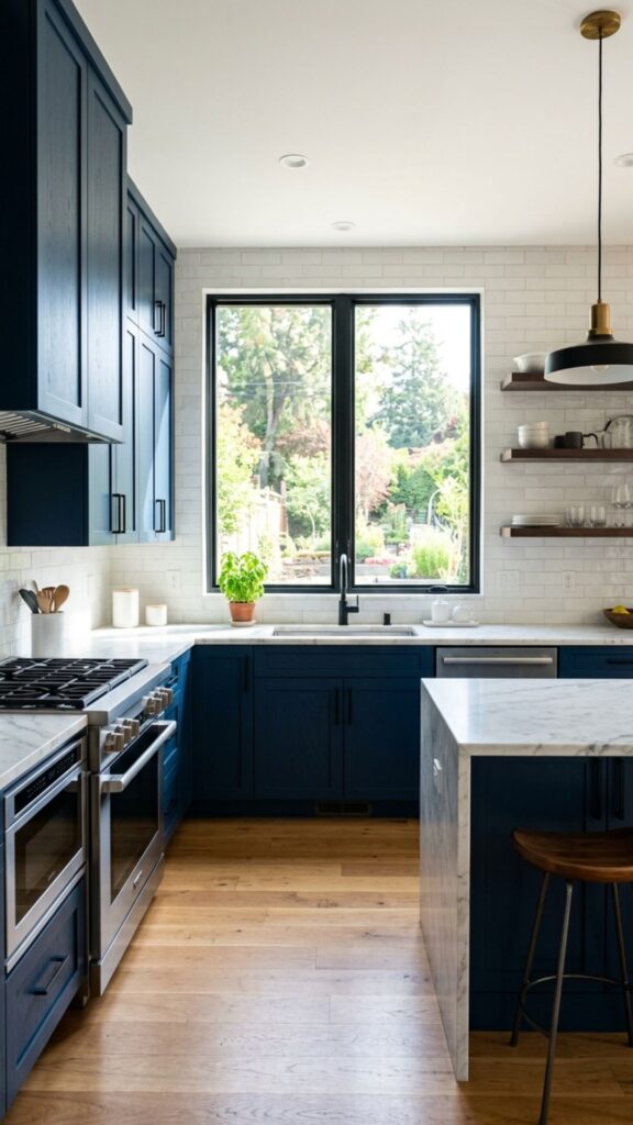 8. Choose Dark Cabinets for a Bold Contrast