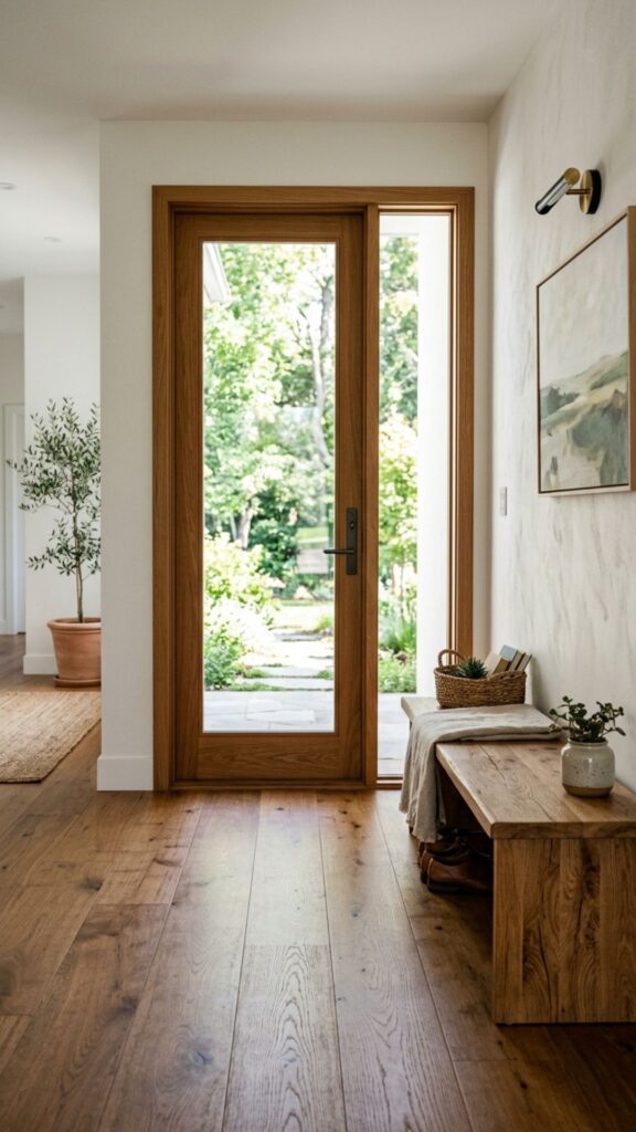 8. Combine Wood Tones With Clear Glass