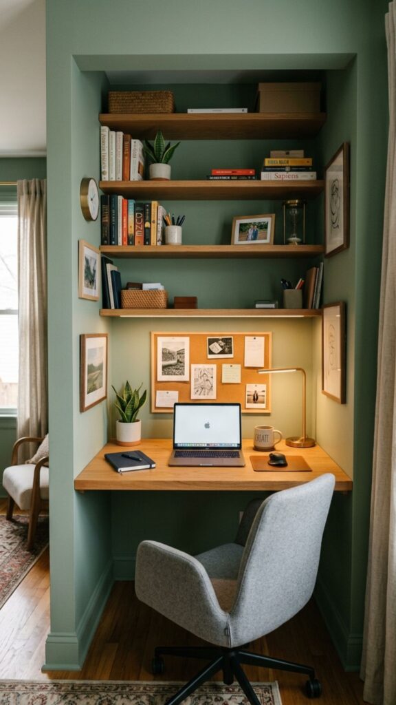 8. Create a Built-In Office Inside an Alcove