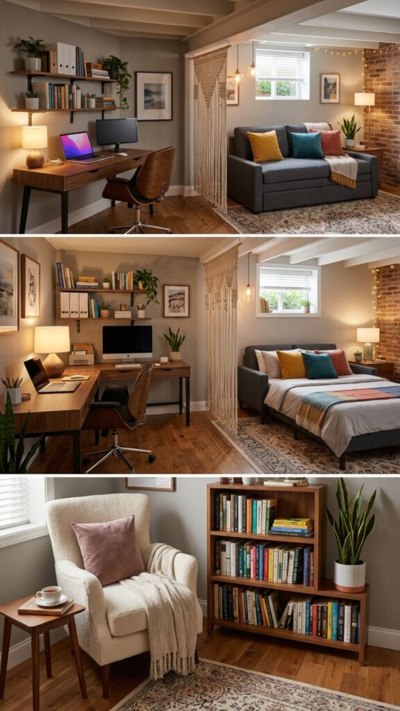 8. Create a Dual-Purpose Basement Office