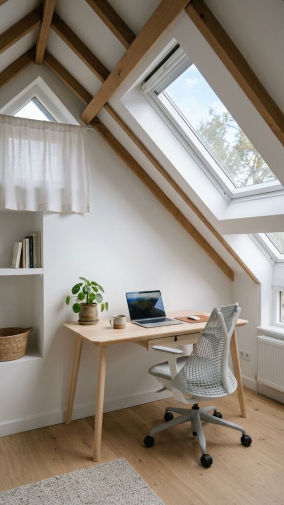 8. Create a Minimalist Attic Office